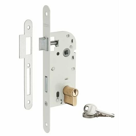 THIRARD - Serrure Encastrable à Cylindre Pour Porte D'entrée, Axe 40mm, Bouts Ronds, Cylindre 30x30mm, Blanc, 3 Clés 3 THIRARD - Serrure Encastrable à Cylindre Pour Porte D'entrée, Axe 40mm, Bouts Ronds, Cylindre 30x30mm, Blanc, 3 Clés