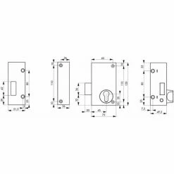 THIRARD - Boitier De Serrure Verticale En Applique Double Entrée Pour Porte De Cave, Pêne Seul, Gauche, 75x130mm, Axe 45mm, Noir -THIRARD Soldes 28903897 2