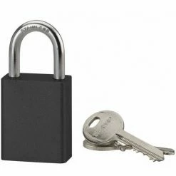 THIRARD - Cadenas à Clé Cobble, Aluminium, Extérieur, Anse Inox, 38mm, Noir, 2 Clés