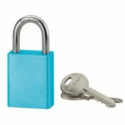 THIRARD - Cadenas à Clé Cobble, Aluminium, Extérieur, Anse Inox, 38mm, Bleu, 2 Clés