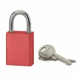 THIRARD - Cadenas à Clé Cobble, Aluminium, Extérieur, Anse Inox, 38mm, Rouge, 2 Clés