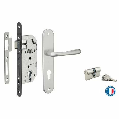THIRARD - Garniture Serrure Encastrable à Cylindre Monomax + Ensemble Poignées Penelope, Axe 40mm, Bouts Ronds, 3 Clés 3 THIRARD - Garniture Serrure Encastrable à Cylindre Monomax + Ensemble Poignées Penelope, Axe 40mm, Bouts Ronds, 3 Clés