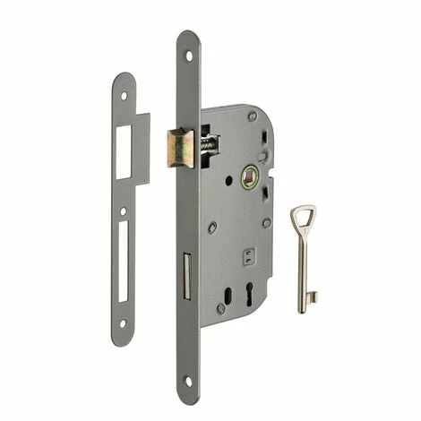 THIRARD - Serrure Encastrable à Clé Pour Porte De Chambre, Axe 50mm, Bouts Ronds, Gris, 1 Clé 3 THIRARD - Serrure Encastrable à Clé Pour Porte De Chambre, Axe 50mm, Bouts Ronds, Gris, 1 Clé