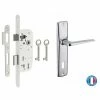 THIRARD - Garniture Serrure Encastrable à Clé + Ensemble Poignées Ares, Axe 40mm, Bouts Ronds, Blanc, 2 Clés -THIRARD Soldes 28904206 1