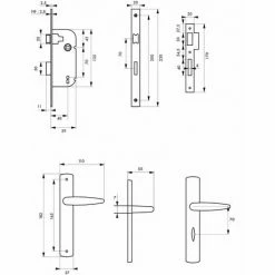 THIRARD - Garniture Serrure Encastrable à Clé + Ensemble Poignées Ares, Axe 40mm, Bouts Ronds, Blanc, 2 Clés -THIRARD Soldes 28904206 2