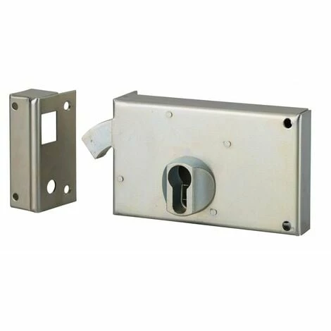 THIRARD - Boitier De Serrure Horizontale En Applique Double Entrée à Crochet Pour Portail, Gauche, Axe 60mm, 140x83mm, Zingué 3 THIRARD - Boitier De Serrure Horizontale En Applique Double Entrée à Crochet Pour Portail, Gauche, Axe 60mm, 140x83mm, Zingué