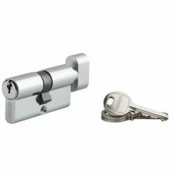 THIRARD - Cylindre De Serrure à Bouton Ecopro, 30x30mm, Aluminium, Anti-arrachement, 3 Clés, Laiton