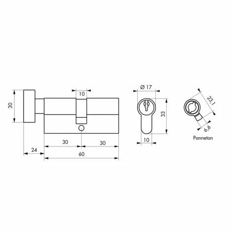 THIRARD - Cylindre De Serrure à Bouton Ecopro, 30x30mm, Aluminium, Anti-arrachement, 3 Clés, Laiton 4 THIRARD - Cylindre De Serrure à Bouton Ecopro, 30x30mm, Aluminium, Anti-arrachement, 3 Clés, Laiton – Image 2