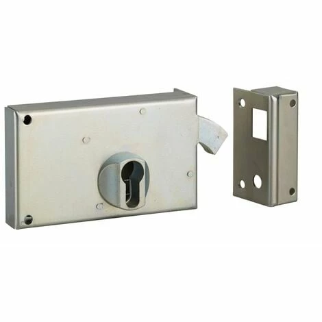 THIRARD - Boitier De Serrure Horizontale En Applique Double Entrée à Crochet Pour Portail, Droite, Axe 60mm, 140x83mm, Zingué 3 THIRARD - Boitier De Serrure Horizontale En Applique Double Entrée à Crochet Pour Portail, Droite, Axe 60mm, 140x83mm, Zingué