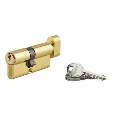 THIRARD - Cylindre De Serrure à Bouton Ecopro, 40Bx30mm, Laiton, 3 Clés 3 THIRARD - Cylindre De Serrure à Bouton Ecopro, 40Bx30mm, Laiton, 3 Clés