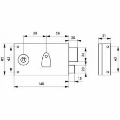 THIRARD - Serrure Horizontale En Applique à Clé à Fouillot Pour Portail, Droite, Axe 58mm, 82x140mm, Zingué, 2 Clés -THIRARD Soldes 28904285 2