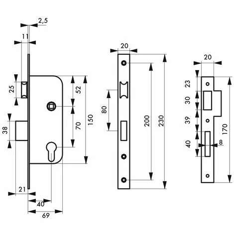 THIRARD - Boitier De Serrure Encastrable à Cylindre Pour Porte D'entrée, Axe 40mm, Bouts Ronds, Noir 4 THIRARD - Boitier De Serrure Encastrable à Cylindre Pour Porte D'entrée, Axe 40mm, Bouts Ronds, Noir – Image 2