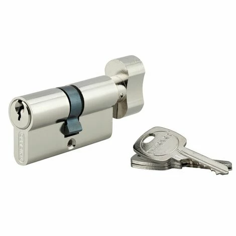 THIRARD - Cylindre De Serrure à Bouton, 30Bx30mm, Anti-arrachement, Nickel, 3 Clés 3 THIRARD - Cylindre De Serrure à Bouton, 30Bx30mm, Anti-arrachement, Nickel, 3 Clés