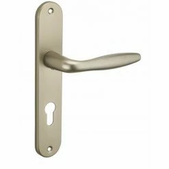 THIRARD - Ensemble De Poignées Pour Porte D'entrée Thalia, Trou De Cylindre, Carré 7mm, Entr'axes 195mm, Nickelé Satiné