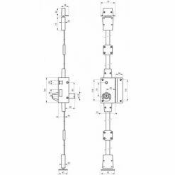 THIRARD - Serrure En Applique Targa à Fouillot Pour Porte D'entrée, Droite, 3 Pts, Cylindre Ø23mm, Axe 45mm, Or, 4 Clés -THIRARD Soldes 28927111 2