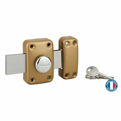 THIRARD - Verrou à Bouton Apache Pour Porte De Garage, Cylindre 40mm, Pêne 160mm, Acier, 3 Clés, époxy Or 5 THIRARD - Verrou à Bouton Apache Pour Porte De Garage, Cylindre 40mm, Pêne 160mm, Acier, 3 Clés, époxy Or – Image 3