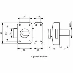THIRARD - Verrou Double Entrée Apache Avec Gâche à Encastrer Pour Porte D'entrée, Cylindre 45mm, Acier, 3 Clés, époxy Or -THIRARD Soldes 28995649 2