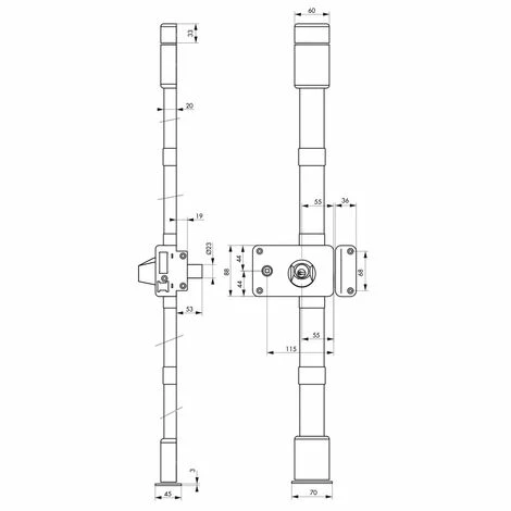 THIRARD - Serrure En Applique Horga à Fouillot Pour Porte D'entrée, Droite, 3 Pts, Cylindre HG5 Ø23mm, Axe 55mm, Blanc, 4 Clés 4 THIRARD - Serrure En Applique Horga à Fouillot Pour Porte D'entrée, Droite, 3 Pts, Cylindre HG5 Ø23mm, Axe 55mm, Blanc, 4 Clés – Image 2