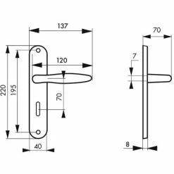 THIRARD - Ensemble De Poignées Pour Salle De Bain/toilette Thalia à Condamnation, Carré 7mm, Entr'axes 195mm, Nickelé Satiné -THIRARD Soldes 29051188 2