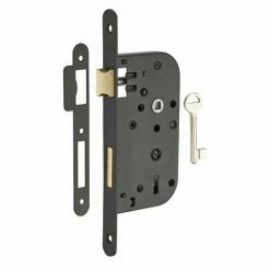 THIRARD - Serrure Encastrable Pêne Dormant Pour Porte De Chambre, Axe 50mm, Bouts Ronds, Noir