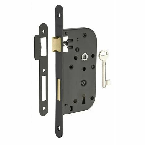 THIRARD - Serrure Encastrable Pêne Dormant Pour Porte De Chambre, Axe 50mm, Bouts Ronds, Noir 3 THIRARD - Serrure Encastrable Pêne Dormant Pour Porte De Chambre, Axe 50mm, Bouts Ronds, Noir