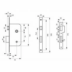 THIRARD - Serrure Encastrable à Condamnation Pour Porte De Salle De Bain Et Toilettes, Axe 50mm, Bouts Ronds, Laiton Brossé -THIRARD Soldes 29082380 2