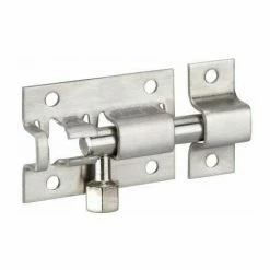 Verrou De Porte, Targette PENE Rond Inox Nickelé, 38 Mm THIRARD