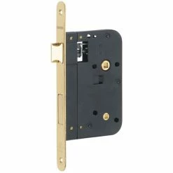 THIRARD - Serrure Encastrable à Condamnation Pour Salle De Bain Et Toilette, Axe 70mm, Bouts Ronds, Laiton Poli Verni -THIRARD Soldes 29432318 2