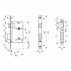 THIRARD - Serrure Encastrable à Condamnation Pour Salle De Bain Et Toilette, Axe 70mm, Bouts Ronds, Laiton Poli Verni -THIRARD Soldes 29432318 3