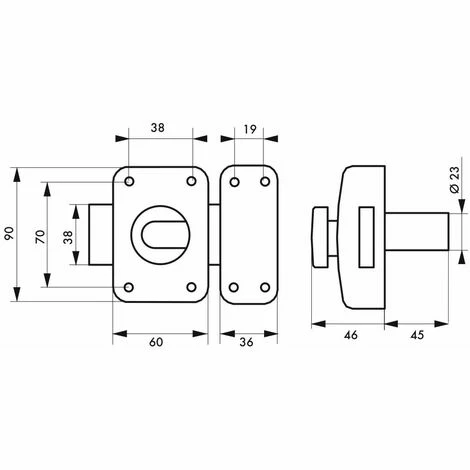 THIRARD - Verrou à Bouton Et Cylindre Apache Pour Huisserie Métallique, Cylindre 45mm, Acier, 3 Clés, époxy Or 4 THIRARD - Verrou à Bouton Et Cylindre Apache Pour Huisserie Métallique, Cylindre 45mm, Acier, 3 Clés, époxy Or – Image 2