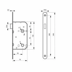 THIRARD - Serrure Encastrable Magnétique à Clé Pour Porte De Chambre, Axe 50mm, Bouts Ronds, 1 Clé -THIRARD Soldes 29700728 2