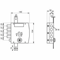 THIRARD - Boitier De Serrure En Applique à Double Entrée Pour Porte D'entrée, 154x140mm, 3 Pts, Gauche -THIRARD Soldes 29700735 3