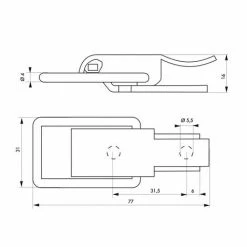 THIRARD - Fermeture à Levier Avec Crochet, Acier, H.70mm, Zingué -THIRARD Soldes 29700739 3