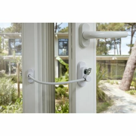 THIRARD - Entrebailleur à Clé Pour Fenêtre, Câble Acier, 180mm, Laqué Blanc, 1 Clé 5 THIRARD - Entrebailleur à Clé Pour Fenêtre, Câble Acier, 180mm, Laqué Blanc, 1 Clé – Image 3