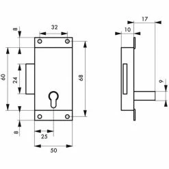 THIRARD - Serrure De Meuble En Applique Pour Porte D'ameublement, Axe 25mm, 50x60mm, Laiton, 1 Clé -THIRARD Soldes 29700742 3