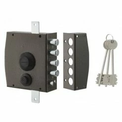 THIRARD - Serrure En Applique à Clé Pour Porte D'entrée, 154x140mm, 3 Pts, Droite, 3 Clés