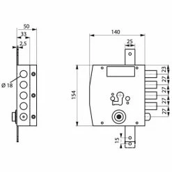 THIRARD - Boitier De Serrure En Applique à Double Entrée Pour Porte D'entrée, 154x140mm, 3 Pts, Droite -THIRARD Soldes 29700751 3