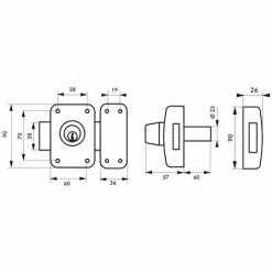 THIRARD - Verrou Double Entrée Apache Pour Porte D'entrée, Cylindre 60mm, Acier, 3 Clés, époxy Or -THIRARD Soldes 29700753 2
