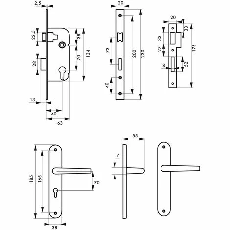 THIRARD - Serrure Encastrable à Cylindre + Poignées Leto, Axe 40mm, Bouts Ronds, Blanc, 3 Clés 4 THIRARD - Serrure Encastrable à Cylindre + Poignées Leto, Axe 40mm, Bouts Ronds, Blanc, 3 Clés – Image 2