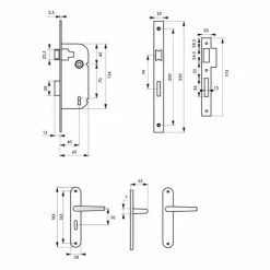 THIRARD - Garniture Serrure Encastrable à Clé + Ensemble Poignées Leto, Axe 40mm, Bouts Ronds, Blanc, 1 Clé -THIRARD Soldes 29700759 2
