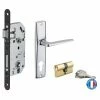THIRARD - Garniture Serrure Encastrable à Cylindre Monomax + Ensemble Poignées Ares, Axe 40mm, Bouts Ronds, 3 Clés -THIRARD Soldes 29700760 1