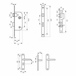 THIRARD - Garniture Serrure Encastrable à Condamnation + Ensemble Poignées Leto, Axe 40mm, Bouts Ronds, Blanc -THIRARD Soldes 29700761 2