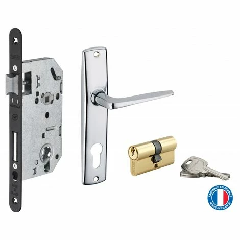 THIRARD - Garniture Serrure Encastrable Monomax NF à Cylindre + Ensemble Poignées Ares, Axe 50mm, Bouts Ronds, 3 Clés 3 THIRARD - Garniture Serrure Encastrable Monomax NF à Cylindre + Ensemble Poignées Ares, Axe 50mm, Bouts Ronds, 3 Clés