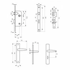 THIRARD - Garniture Serrure Encastrable à Condamnation + Ensemble Poignées Ares, Axe 40mm, Bouts Ronds, Blanc -THIRARD Soldes 29700802 2