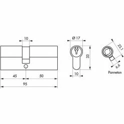 THIRARD - Cylindre De Serrure Double Entrée, 45x50mm, Anti-arrachement, Nickel, 3 Clés -THIRARD Soldes 29816544 2
