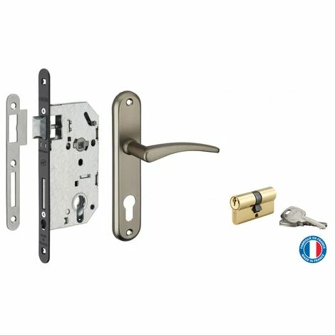 THIRARD - Garniture Serrure Encastrable Monomax NF à Cylindre + Ensemble Poignées Vesta, Axe 50mm, Bouts Ronds, 3 Clés 3 THIRARD - Garniture Serrure Encastrable Monomax NF à Cylindre + Ensemble Poignées Vesta, Axe 50mm, Bouts Ronds, 3 Clés
