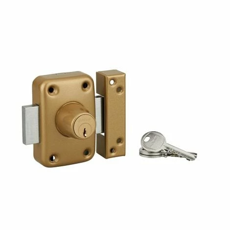 THIRARD - Verrou Double Entrée Apache Pour Huisserie Métallique, Cylindre 45mm, Acier, 3 Clés, époxy Or 3 THIRARD - Verrou Double Entrée Apache Pour Huisserie Métallique, Cylindre 45mm, Acier, 3 Clés, époxy Or