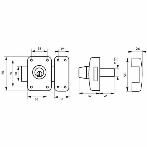 THIRARD - Verrou Double Entrée Apache Pour Huisserie Métallique, Cylindre 45mm, Acier, 3 Clés, époxy Or 4 THIRARD - Verrou Double Entrée Apache Pour Huisserie Métallique, Cylindre 45mm, Acier, 3 Clés, époxy Or – Image 2