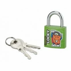 THIRARD - Cadenas à Clé Happy Lock, Acier, Intérieur, Anse Acier, 30mm, Vert, 3 Clés