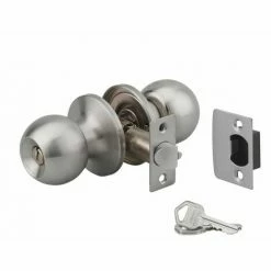 THIRARD - Serrure Horizontale Tubulaire En Applique Double Entrée Pour Porte D'entrée, Axe Réglable, Chromé Mat, 3 Clés